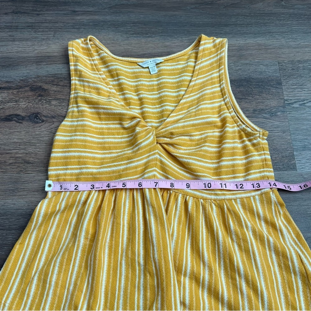 Lucky Brand Yellow & White Striped Twist Front Peplum Tank Top Size XS - Picture 5 of 6